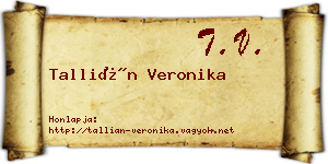 Tallián Veronika névjegykártya