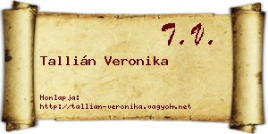 Tallián Veronika névjegykártya
